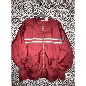 Vintage Men's Red Oak Sportswear Alabama Crimson Windbreaker Stripe 90s Large